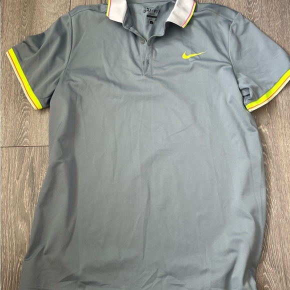 Nike Other - Nike Polo Shirt in Gray with Yellow Highlights